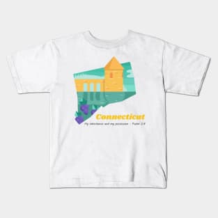 USA State of Connecticut Psalm 2:8 - My Inheritance and possession Kids T-Shirt